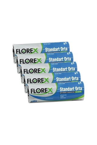 Florex Standart Orta Boy Çöp Torbası 5 Adet Siyah 55 x 60 CM