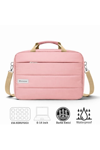 Microcase Samsung Tab S10 Ultra 14.6 İnch İle Uyumlu Tablet Notebook Apple Uyumlu MacBook Evrak Çantası 14 İnch Pembe Al5496