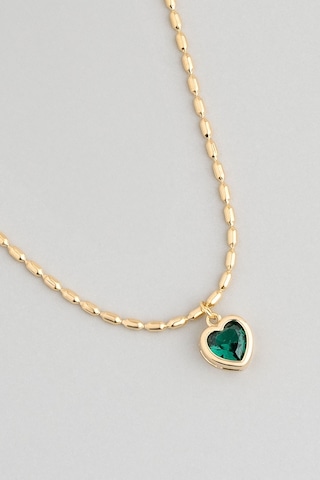 Mistik Kalp 18 Ayar Sarı Altın Kaplama 45 Cm Gümüş Minimal Kolye