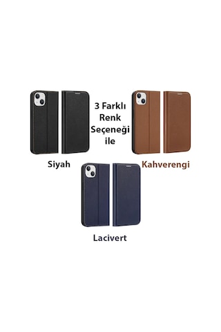 Dux Ducis Apple iPhone Uyumlu 14 Plus 6.7 Kılıf Skin X Pu Deri Manyetik Kapaklı Kılıf Magnetic Folio Case- 5775 Siyah