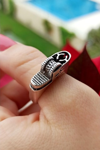 Antik Gümüş Kaplama Çakmak Şekilli El Yapımı Ayarlanabilir Erkek - 541064990