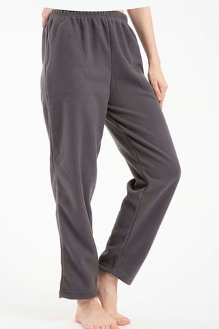 Lüx Polar Cepli Kışlık Kadın Pijama Altı Tek Alt Ra1 Füme