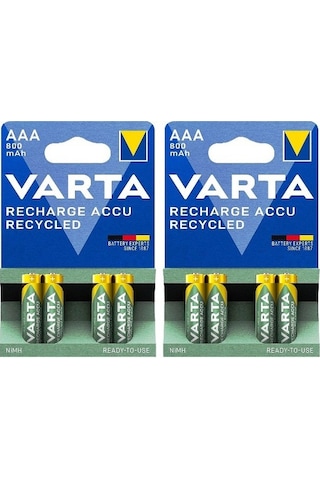 Varta 56703 800 mAh Blister AAA Ni-MH Şarj Edilebilir İnce Kalem Pil 2 x 4'lü