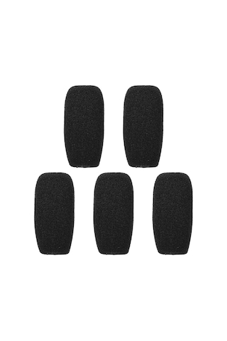 Hfambition 5 Adet Siyah C Tipi Mikrofon Köpük Koruması - 48mm Yükseklik, Gürültü Azaltıcı, Lapel/lavalier Uyumlu 23mm Dış/12mm İç Çap