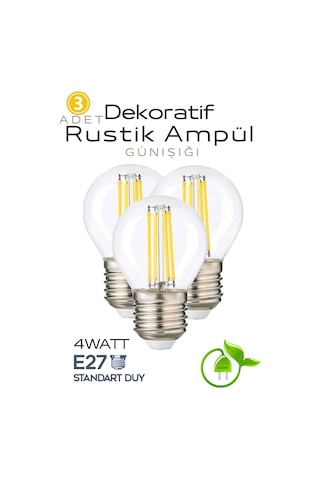 Dekoratif Retro 4w Rustik Günışığı Işık E27 Standart Duy 220v