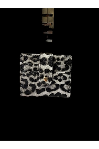 Bonita Leopar Desenli Kadın Mini Cüzdan-fermuarlı Bozuk Para Bölmeli,kartlık Ve Cüzdan Siyah