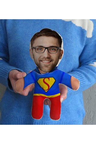 Bk Gift Hediye Kutusunda Kişiye Özel Fotoğraflı Erkek Süper Kahraman Bebek Yastık-15, Arkadaşa Hediye, Sevgiliye Hediye, Doğum Günü Hediyesi