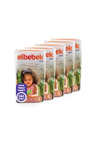 Elbebek Elite Bebek Bezi 5 Numara Junior Fırsat Paketi 240 Adet 5'li