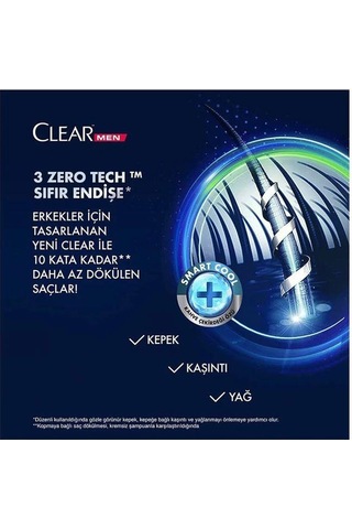Clear Men Cool Sport Mentol Jel Formül Kepeğe Karşı Etkili Şampuan 350 ML