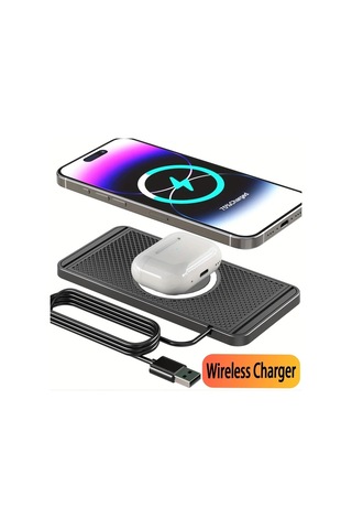 Honeybeeshop Araba Kablosuz Sarj Standi Siyah Hizli Sarj Istasyonu Kaymaz Mat Telefon Kulaklik Sarj Taban Iphone Samsung Galaxy Uyumlu S24 S23 S22 Siyah