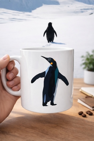 Nihilist Penguen Tasarımlı Porselen Kupa Model 159 Sürüden Ayrılanlara Özel Minimalist Kahve Kupası Özgün Tasarım Hediyelik Kupa Diğer
