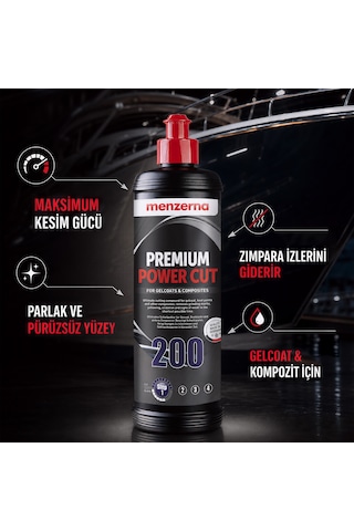 Menzerna Power Cut 200 Jelkot Boya Kompozit Çizik Giderici Kalın Pasta 1 Lt Fiberglas Marin Tekne