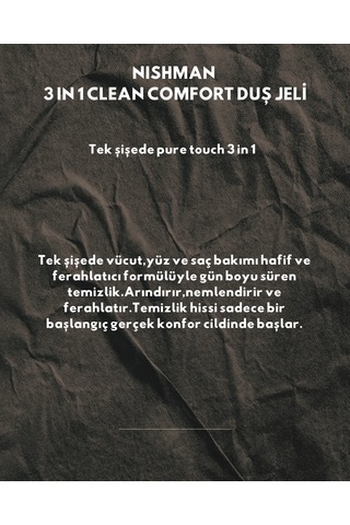 Nıshman 3ın1 Clean Comfort Duş Jeli 480 ML
