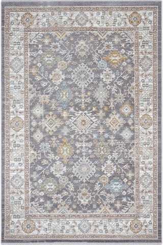 Cool Halı Zaraf Açık Gri Etnik Desen Makine Vintage Halı Modern Oturma Odası Salon İnce Yazlık Halı