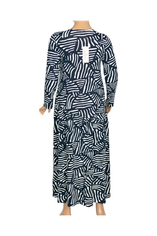 Barem Kadın Funda Belden Basene Büzgülü Penye Lacivert Elbise D56 Lacivert