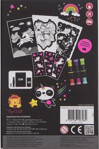 Tiger Tribe Neon Boyama Seti - Unicorns And Friends
