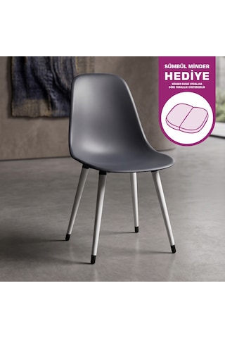 Vilinze Eames Beyaz Ahşap Ayak Plastik Füme Sandalye Eames-beyaz Füme - Beyaz
