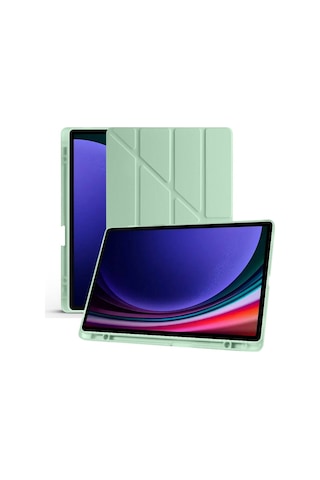 Samsung Uyumlu Galaxy Tab S10 Plus X820 12.4 Darbe Korumalı Kalemlikli Smart Cover Kılıf Kapaklı
