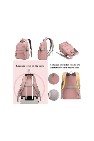 Yifomall Kadınlar İçin Hafif Nylon Sırt Çantası, Özel Tasarım Askılar, Çift Taraflı Cepli, Organize Bölmeli, Okul Ve Günlük Kullanıma Uygun Mavi Rengi Çok Renkli