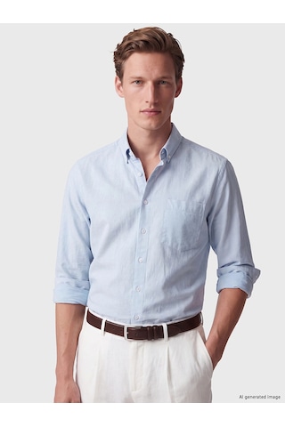 LC Waikiki Southblue Mavi Regular Fit Oxford Erkek Gömlek Blue
