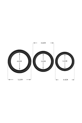 Carmine 3 Farklı Boyutta Silikon Penis Halkası