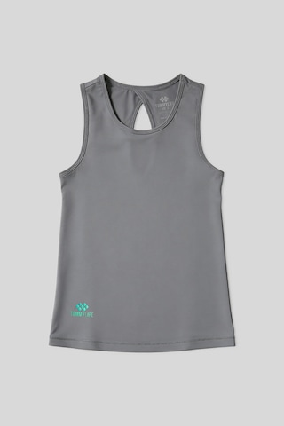 Tommy Life Koyu Gri Standart Fit Çapraz Sırt Detaylı Kadın Spor Atlet - 97296