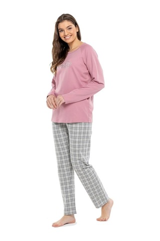Ciciten Mod Collection Sıfır Yaka Kareli Bayan Pijama Takım 001