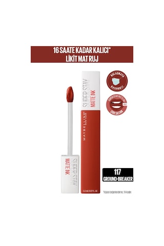 Maybelline New York Super Stay Matte Ink Likit Ruj 117 Ground-Breaker