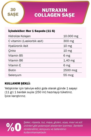 Collagen 30 Saşe 10.000 Mg Tip 1 Tip 3 Ananas Aromalı 3'lü