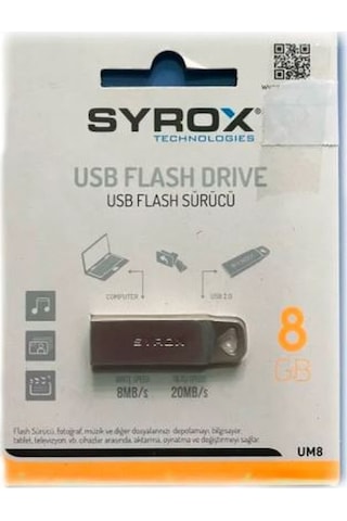 Syrox SYX-UM8 8 GB Usb 2.0 Flash Bellek