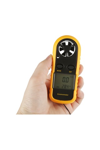 Vkemall El Tutanabilir Dijital Mini Rüzgar Hızı Ve Sıcaklık Ölçer - Led Işık, Mevcut/maksimum/ortalama Okuma, Çok Amaçlı Kullanım