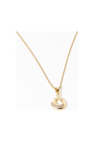 Biem 316l Çelik Zirkon Taşlı İdil Kolye Gold/gümüş