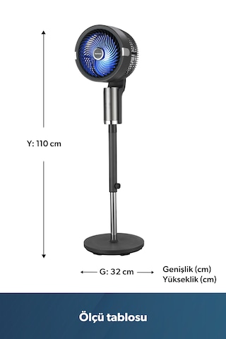 Homend Fanomen 9014h Uzaktan Kumandalı Led Işıklı Vantilatör