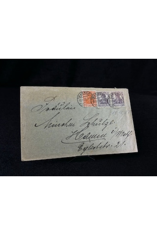 Deutsches 1920 Yılında Alman İmparatorluğu Döneminde Postadan Geçmiş Zarf Germania 10 Ve 15 Pfennig