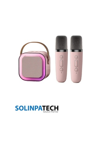 Çift Karaoke Mikrofonlu Kablosuz Bluetooth Rgb Işıklı 5 Ses Efektli Stereo Ses Usb/sd Hoparlör