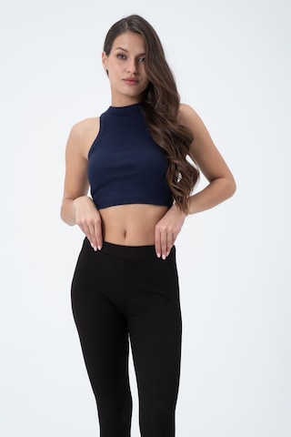 Quhox Kadın Kaşkorse Crop Atlet İndigo