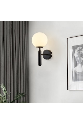 Yuvarlak Cam Led Duvar Işığı For 12w Three-color Light Beyaz Siyah