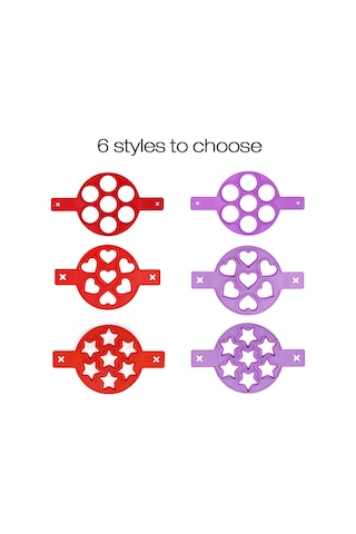 Monyee Kırmızı Yıldız Şekilli Silikon Yumurta Pişirme Kalıbı - 7 Delikli, 38x23x2cm, 100g Diğer