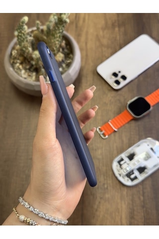 Apple iPhone 7 Plus Uyumlu Süper İnce Mat Ultra Thin Silikon Kılıf Lacivert
