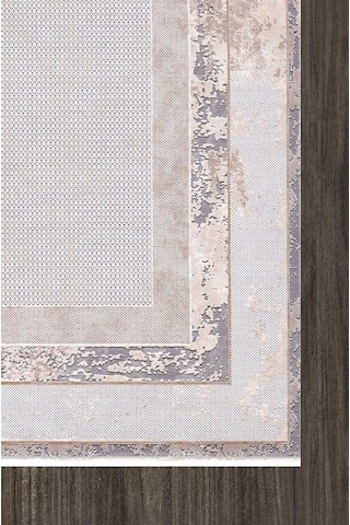 Artemis Halı Couture 00930a Gri Gold Çerçeveli Eskitme İpek Halı