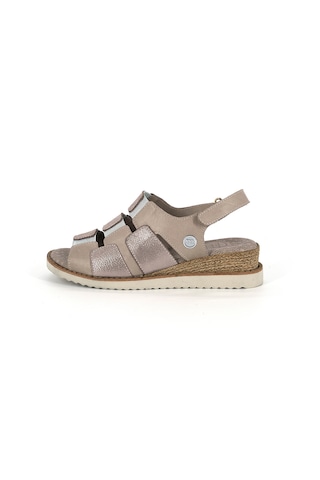 Mammamia D26ys-5035 Kadın Hakiki Deri Günlük Casual Sandalet Krem