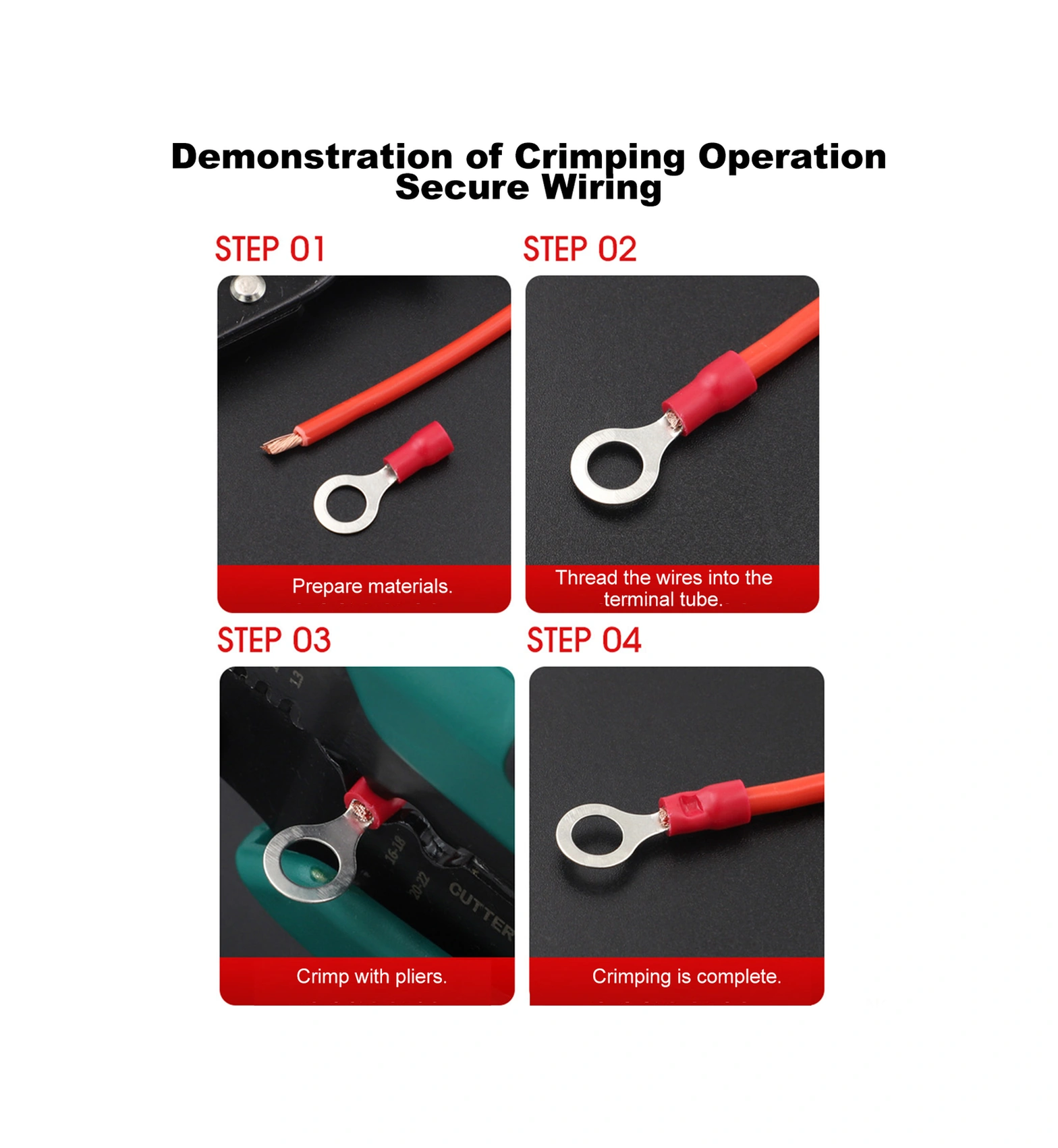 Yifomall 0.75-6mm² Telle Uygun Metal Soğuk Pres Terminale Seti - 15 Tip 520 Adet + Pres Makinesi + Taşınabilir Depolama Kutusu