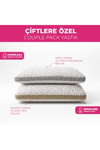Couple Pack Klimalı Yastık 2 Adet - Çift Yastığı - Klimalı Yastık - Daycool Serisi Beyaz