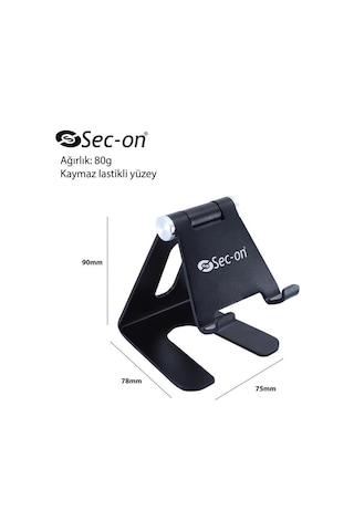 Sc-500 Katlanabilir Alüminyum Masaüstü Telefon Tablet Standı Siy SİYAH,GRİ