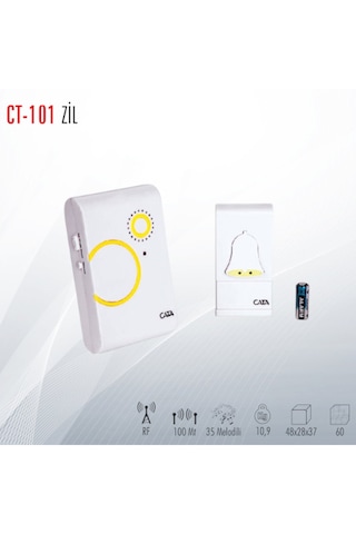 Kablosuz Uzaktan Kumandalı Kapı Zili Ve Hasta Çağrı Cihazı-cata Ct-101