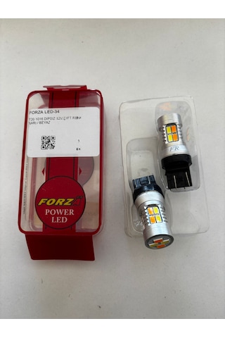 12v Çift Duy Ampul T20 Led Çift Renk Turuncu Beyaz 2 Adet