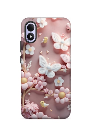 Kılıfland Xiaomi Redmi Note 17 5g Uyumlu Kılıf Boutique Baskılı Resimli Pembe Kelebekler Pcode -088 Çok Renkli