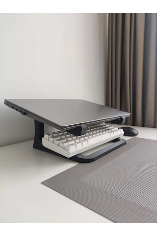 Laptop Standı Macbook Uyumlu  Stant Plastik Siyah