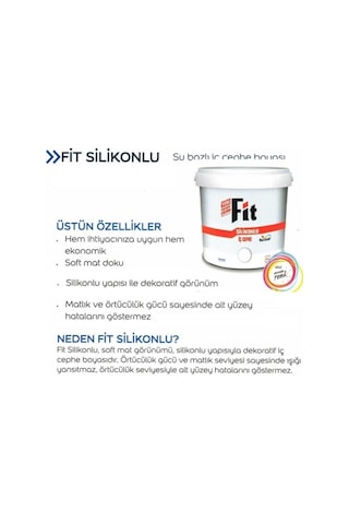 Tr Fit Silikonlu İç Cephe Duvar Boyası, 10 Kg, Fildişi Ftslk10-r32 0.2 KG