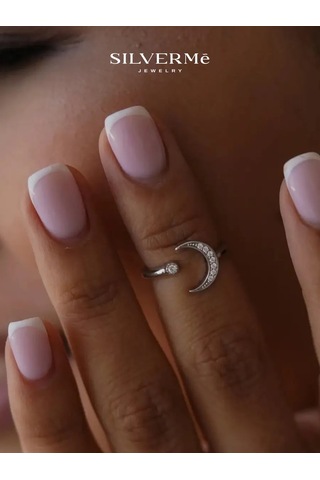 Sılverme Parmak Falanksı İçin Luna Yüzük 925 Ayar Gümüş 75549682 Gümüş